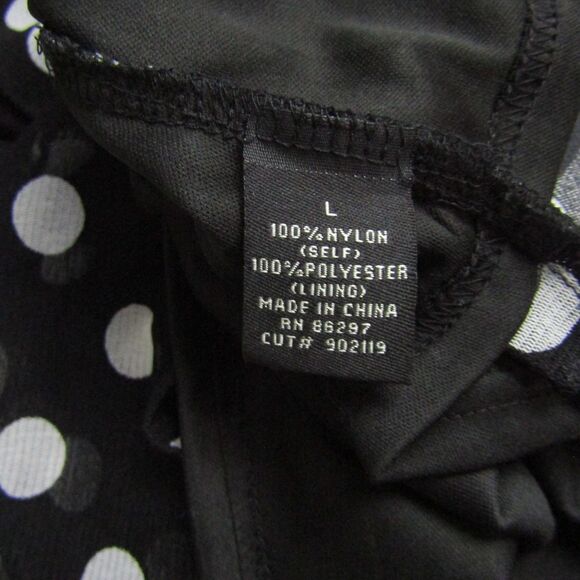 BCBGMaxAzria Top Large Black Polka Dots Sheer Y2K Vintage Whimsygoth Grunge - Picture 12 of 13